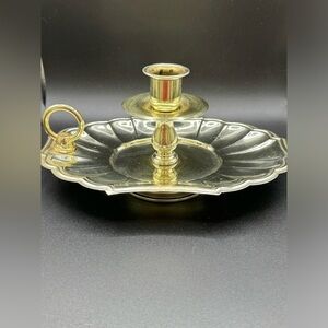Homeco Brass-Look Candle Holder Vintage 8.5x5.5x4”